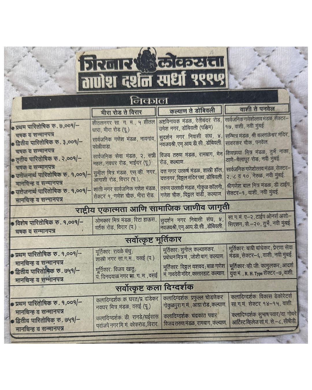 ganesh darshan spardha 1999